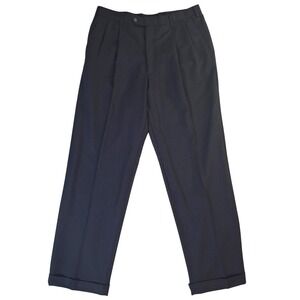 Brooks Brothers Madison Wool Pants Men's 34x30* Black Straight Leg